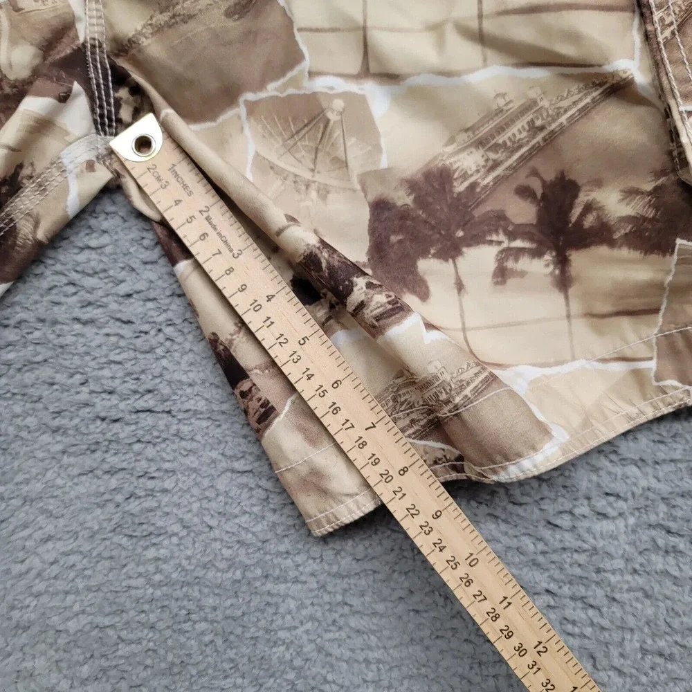Reel Legends Shorts Mens XL Yellow Brown Swim Trunks Palm Fishing Outdoor Casual
